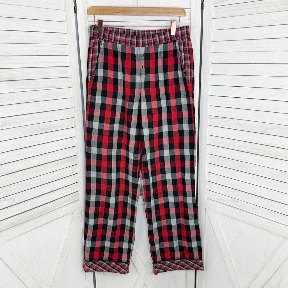 Victoria’s Secret Buffalo Plaid Flannel Sleep Pajama‎ Pants Red Black Size XS